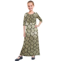 Snake Print Kids  Quarter Sleeve Maxi Dress by NSGLOBALDESIGNS2