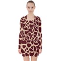 Gulf lrint V-neck Bodycon Long Sleeve Dress View1