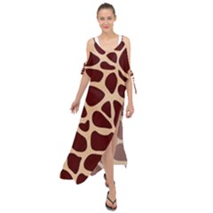 Gulf Lrint Maxi Chiffon Cover Up Dress by NSGLOBALDESIGNS2