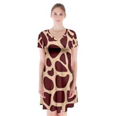 Gulf Lrint Short Sleeve V-neck Flare Dress by NSGLOBALDESIGNS2