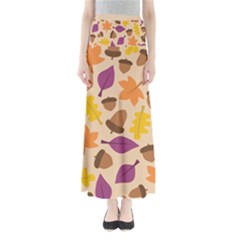 Acorn Pattern Full Length Maxi Skirt by Hansue