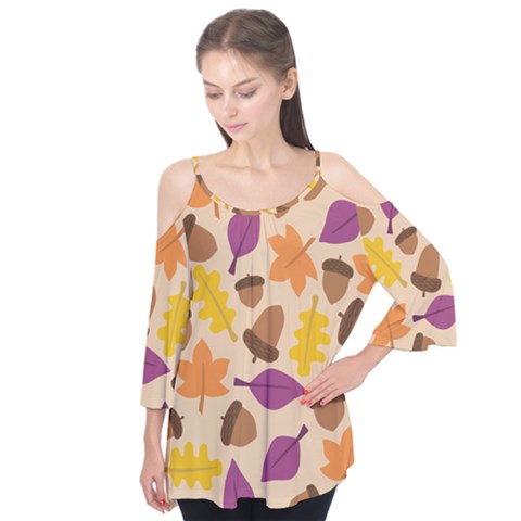 Acorn Pattern Flutter Tees by Hansue
