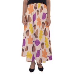 Acorn Pattern Flared Maxi Skirt by Hansue