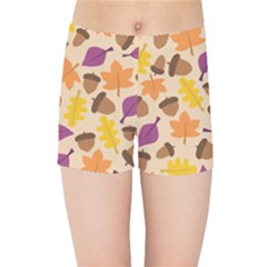 Acorn Pattern Kids Sports Shorts by Hansue