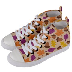 Acorn Pattern Women s Mid-top Canvas Sneakers by Hansue