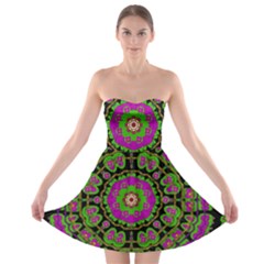 Flowers And More Floral Dancing A Happy Dance Strapless Bra Top Dress by pepitasart