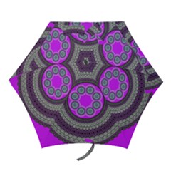 Round Pattern Ethnic Design Mini Folding Umbrellas by Nexatart