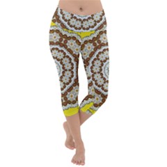 Pretty As A Flower Everywhere You Can See Lightweight Velour Capri Yoga Leggings by pepitasart