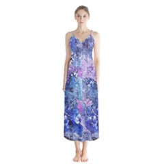 Background Art Abstract Watercolor Button Up Chiffon Maxi Dress by Sapixe