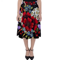 Flower Decoration Bouquet Of Flowers Classic Midi Skirt by Sapixe