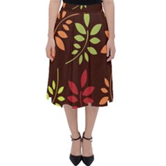 Leaves Foliage Pattern Design Classic Midi Skirt by Sapixe