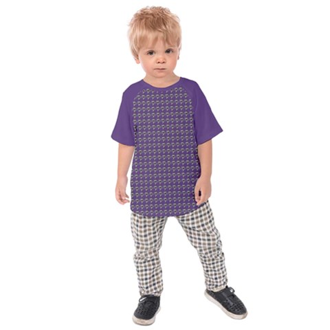 Luv Machine Robot Houndstooth Pattern Purple Kids Raglan Tee by emilyzragz