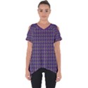 Luv Machine Robot Houndstooth Pattern Purple Cut Out Side Drop Tee View1