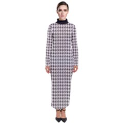 Luv Machine Robot Houndstooth Pattern Grey Turtleneck Maxi Dress by emilyzragz