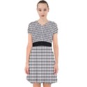 Luv Machine Robot Houndstooth Pattern Grey Adorable in Chiffon Dress View1