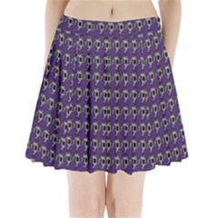 Luv Machine Robot Houndstooth Pattern Purple Pleated Mini Skirt by emilyzragz