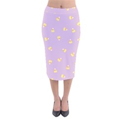 Candy Corn (purple) Velvet Midi Pencil Skirt by JessisArt