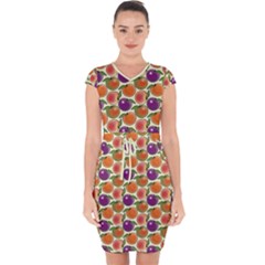 Fruit Tree Salad Pattern Capsleeve Drawstring Dress  by emilyzragz
