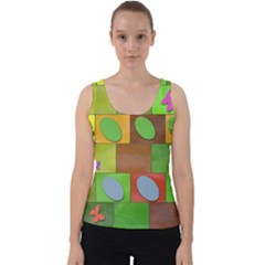 Easter Egg Happy Easter Colorful Velvet Tank Top by Sapixe