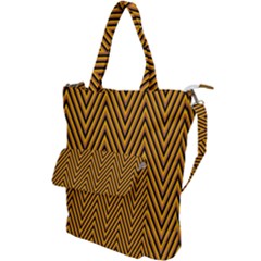 Chevron Brown Retro Vintage Shoulder Tote Bag by Sapixe