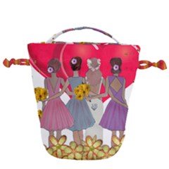 Girl Power Drawstring Bucket Bag by burpdesignsA