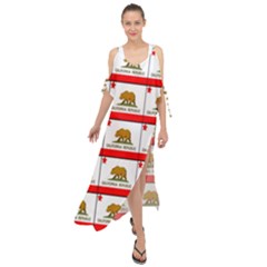 Calif Bear Flag Maxi Chiffon Cover Up Dress by ArtworkByPatrick