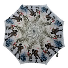 Christmas, Cute Bird With Horse Hook Handle Umbrellas (large) by FantasyWorld7
