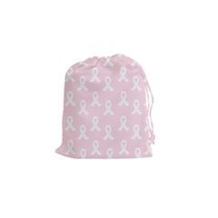 Pink Ribbon - Breast Cancer Awareness Month Drawstring Pouch (small) by Valentinaart