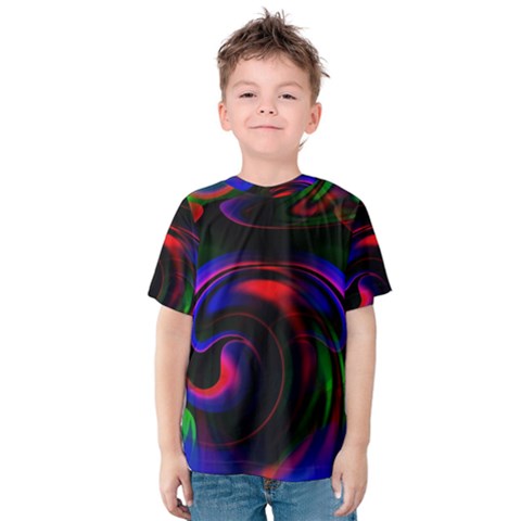 Swirl Background Design Colorful Kids  Cotton Tee by Sapixe