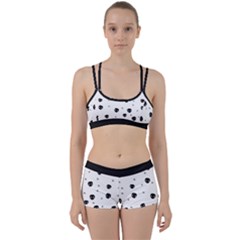 Pattern Skull Stars Handrawn Naive Halloween Gothic Black And White Perfect Fit Gym Set by genx