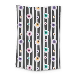 Pattern Eyeball Black And White Naive Stripes Gothic Halloween Small Tapestry by genx