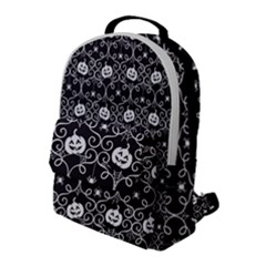 Pattern Pumpkin Spider Vintage Gothic Halloween Black And White Flap Pocket Backpack (large) by genx