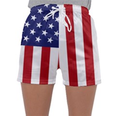 Us Flag Stars And Stripes Maga Sleepwear Shorts by snek