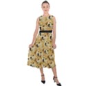 Doge meme Doggo Kekistan Funny Pattern Midi Tie-Back Chiffon Dress View1