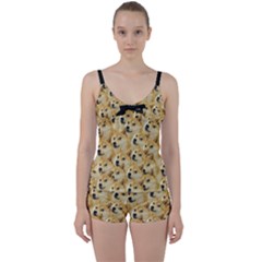 Doge Meme Doggo Kekistan Funny Pattern Tie Front Two Piece Tankini by snek