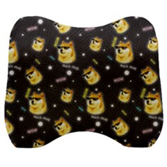Doge Much Thug Wow Pattern Funny Kekistan Meme Dog Black Background Velour Head Support Cushion by snek