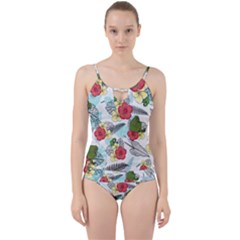 Apu Apustaja And Groyper Pepe The Frog Frens Hawaiian Shirt With Red Hibiscus On White Background From Kekistan Cut Out Top Tankini Set by snek