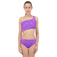 Hot Pink And Purple Abstract Branch Pattern Spliced Up Two Piece Swimsuit by myrubiogarden