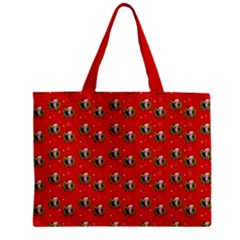 Trump Wrait Pattern Make Christmas Great Again Maga Funny Red Gift With Snowflakes And Trump Face Smiling Zipper Mini Tote Bag by snek