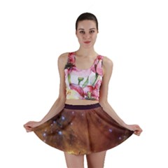 Cosmic Astronomy Sky With Stars Orange Brown And Yellow Mini Skirt by genx