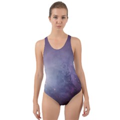 Orion Nebula Pastel Violet Purple Turquoise Blue Star Formation Cut-out Back One Piece Swimsuit by genx