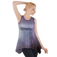 Orion Nebula Pastel Violet Purple Turquoise Blue Star Formation Side Drop Tank Tunic by genx