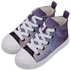 Orion Nebula Pastel Violet Purple Turquoise Blue Star Formation Kid s Mid-top Canvas Sneakers by genx