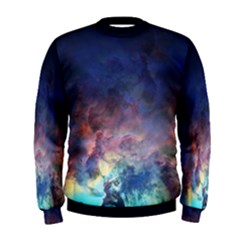 Lagoon Nebula Interstellar Cloud Pastel Pink, Turquoise And Yellow Stars Men s Sweatshirt by genx