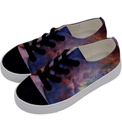 Lagoon Nebula Interstellar Cloud Pastel Pink, Turquoise And Yellow Stars Kids  Low Top Canvas Sneakers by genx