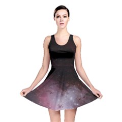 Eagle Nebula Wine Pink And Purple Pastel Stars Astronomy Reversible Skater Dress by genx