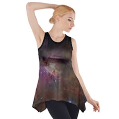 Orion Nebula Star Formation Orange Pink Brown Pastel Constellation Astronomy Side Drop Tank Tunic by genx