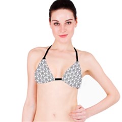 Scarab Pattern Egyptian Mythology Black And White Bikini Top by genx