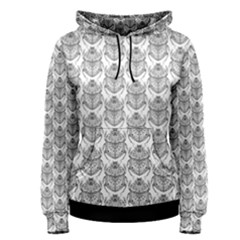 Scarab Pattern Egyptian Mythology Black And White Women s Pullover Hoodie by genx