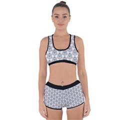 Scarab Pattern Egyptian Mythology Black And White Racerback Boyleg Bikini Set by genx